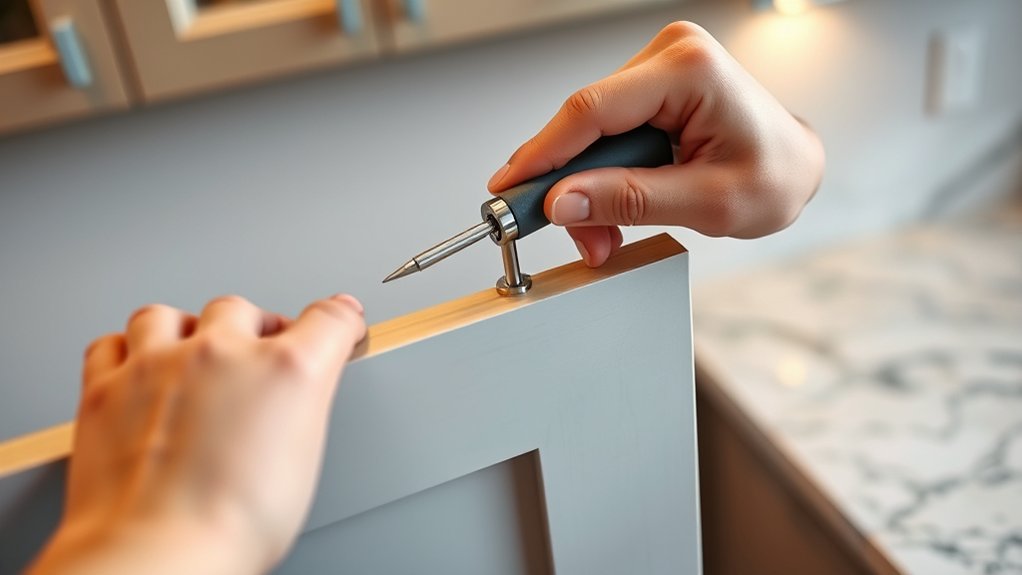 align and tighten cabinet doors