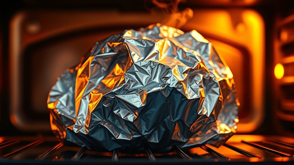 aluminum reacts dangerously in oven