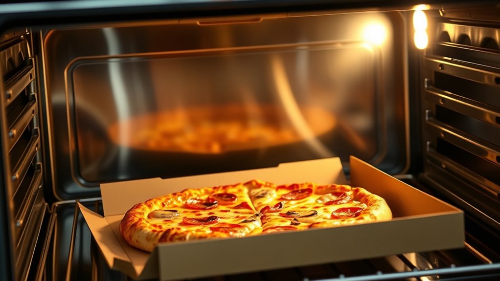 avoid heating pizza boxes