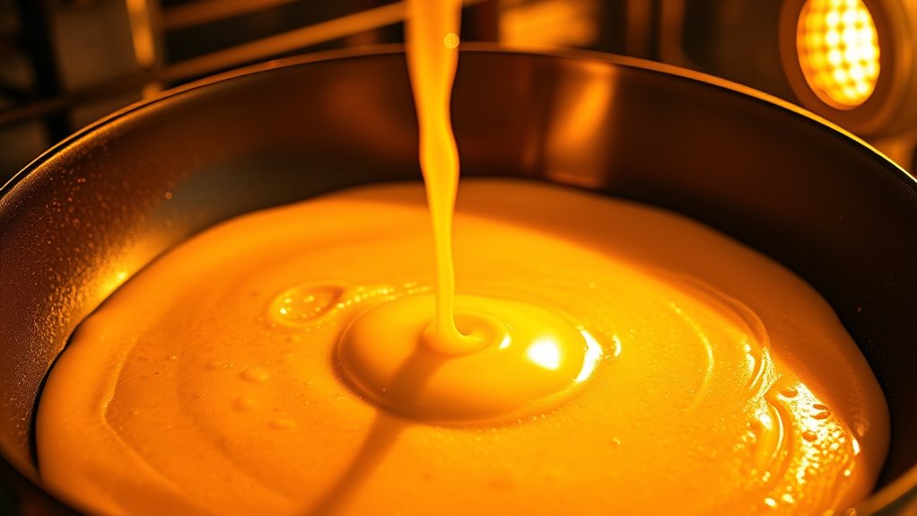 bake batter in oven
