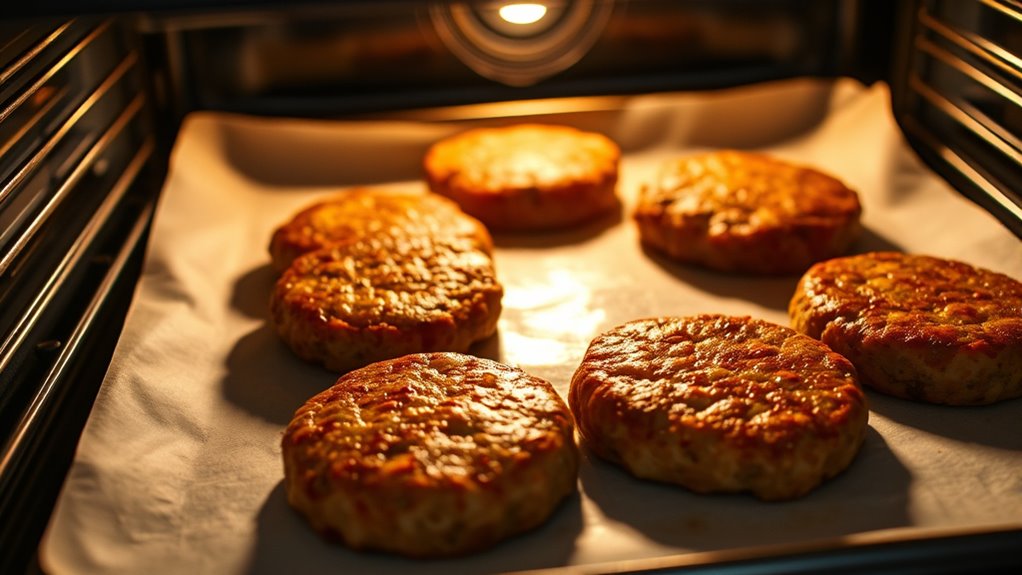 bake sausage patties evenly