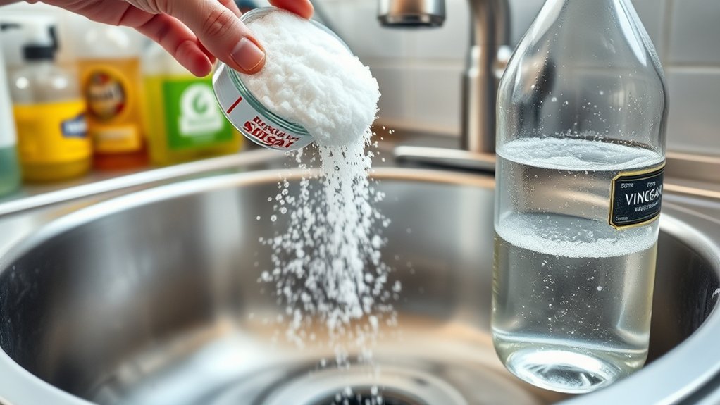 baking soda vinegar drain cleaning
