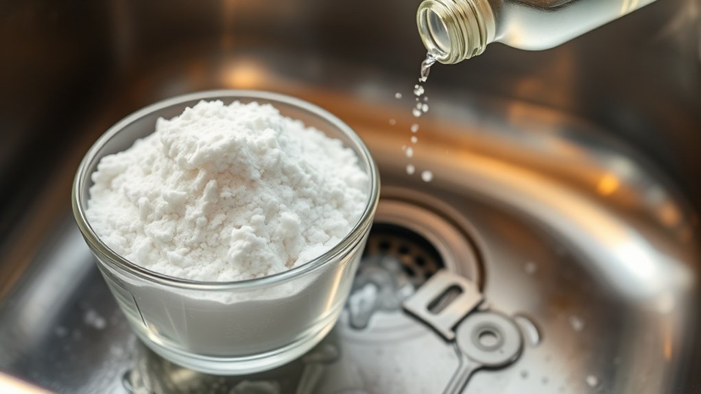 baking soda vinegar drain cleaning