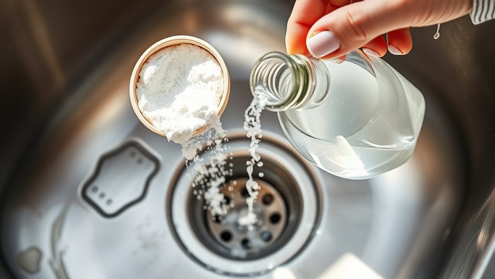 baking soda vinegar unclogs