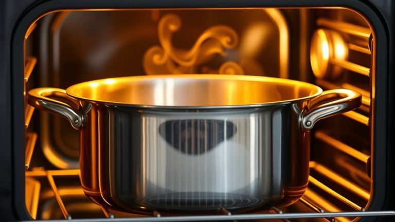 cooking pot in oven