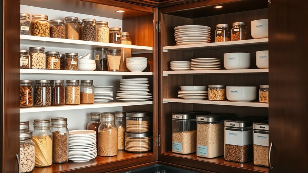 efficient corner cabinet storage