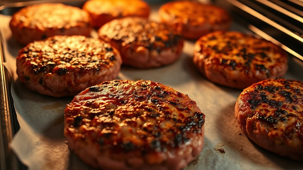 evenly cooked hands free burgers