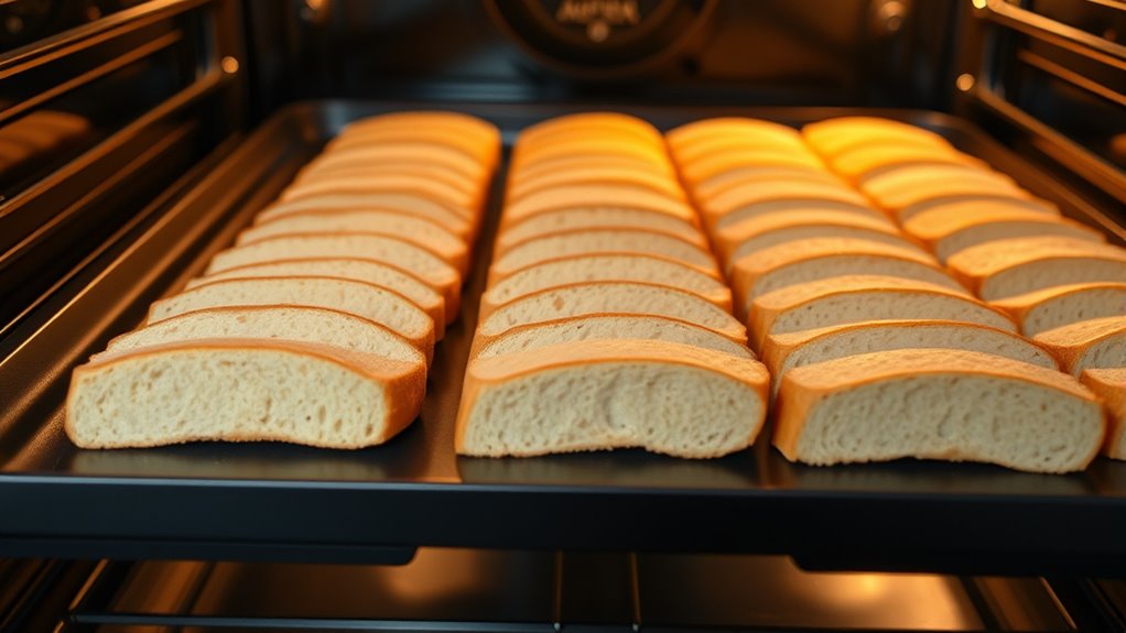 evenly spaced bread slices