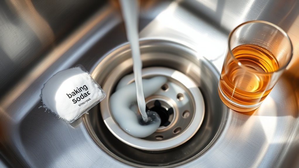 hot water vinegar baking soda