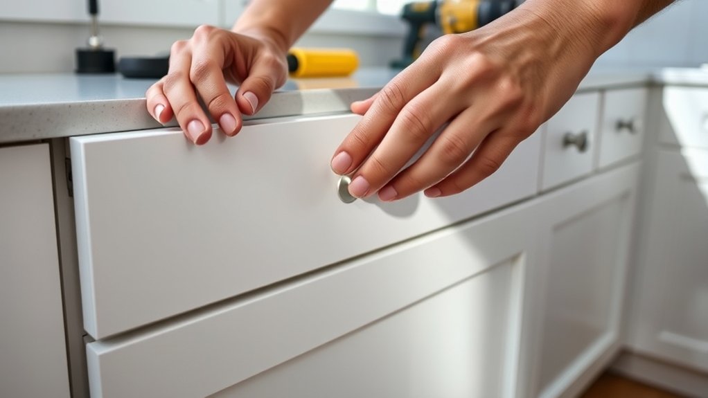 installing cabinet knobs smoothly