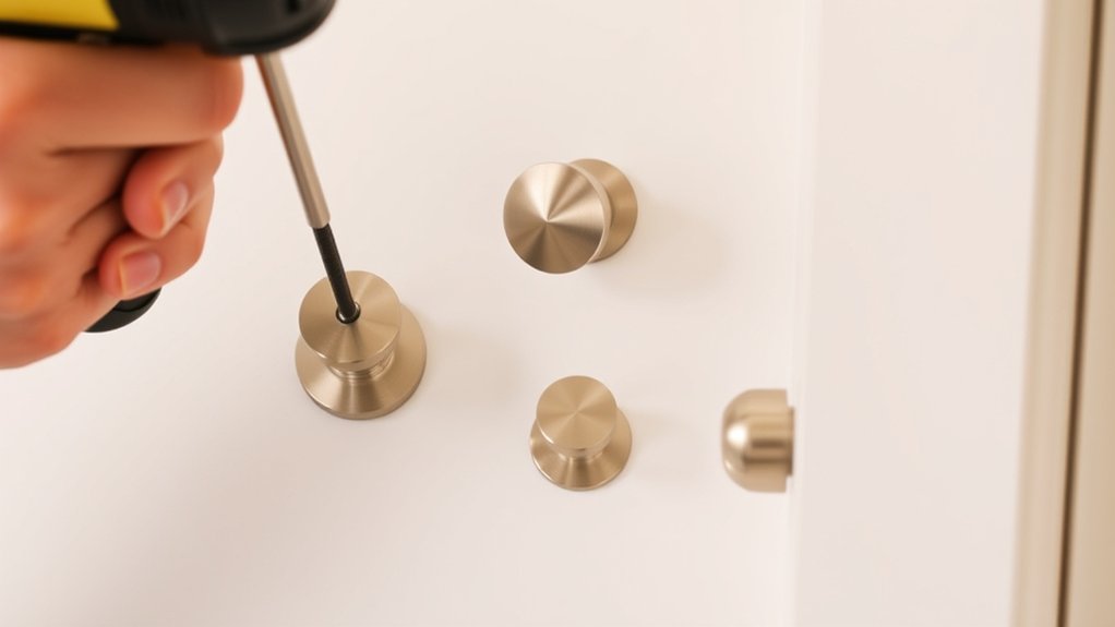 installing kitchen cabinet knobs