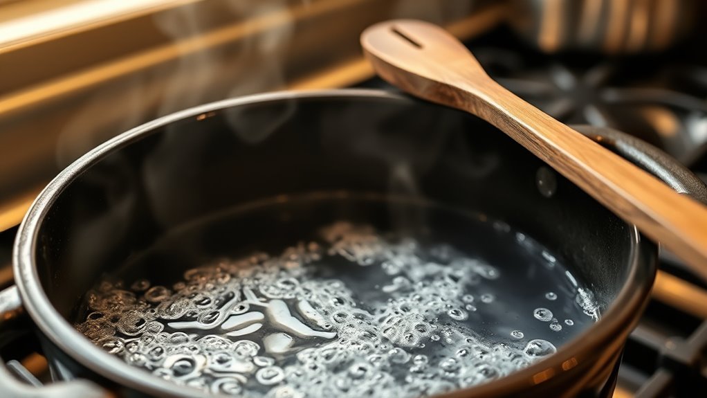 maintain gentle simmer carefully