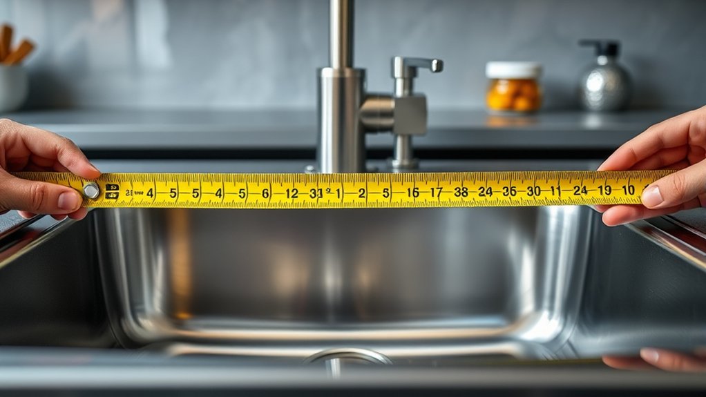 measuring kitchen sink precisely