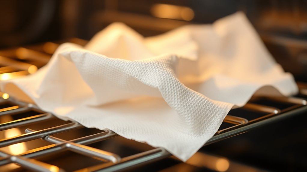 paper towels are unsafe in ovens
