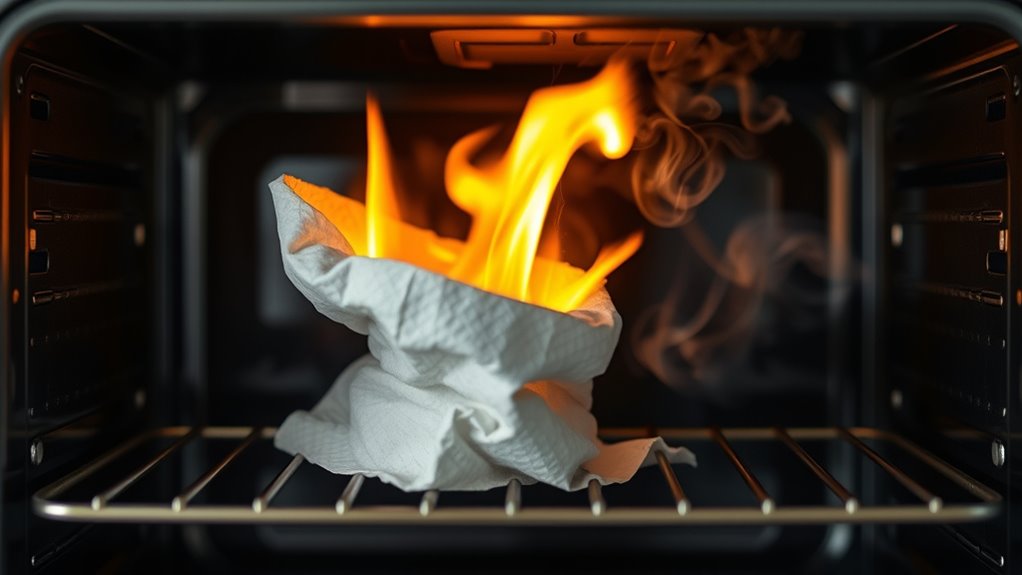 paper towels cause fire