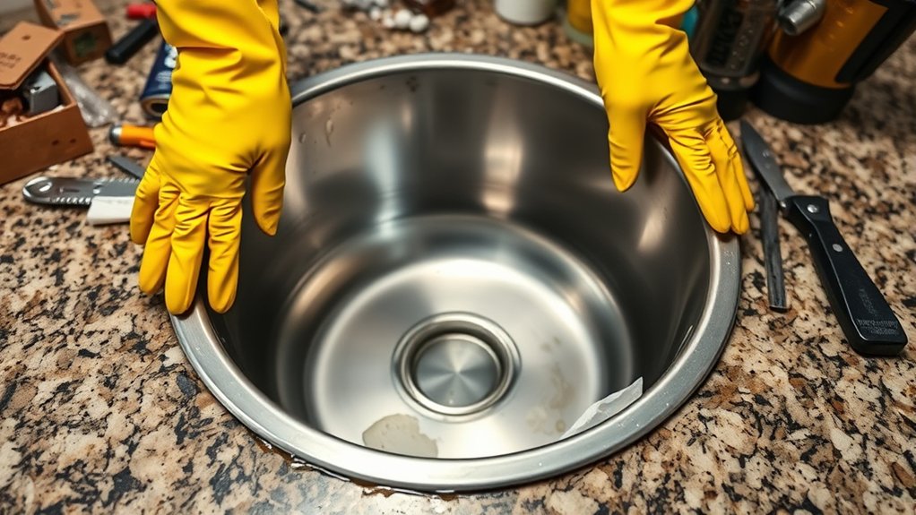 remove old sink clear countertop