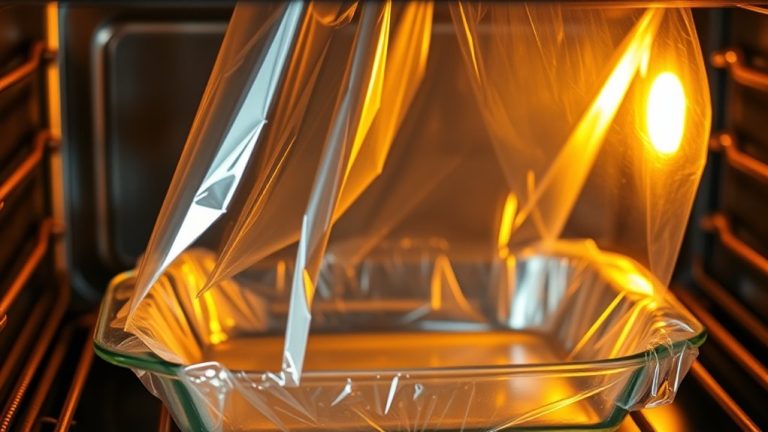 saran wrap in oven