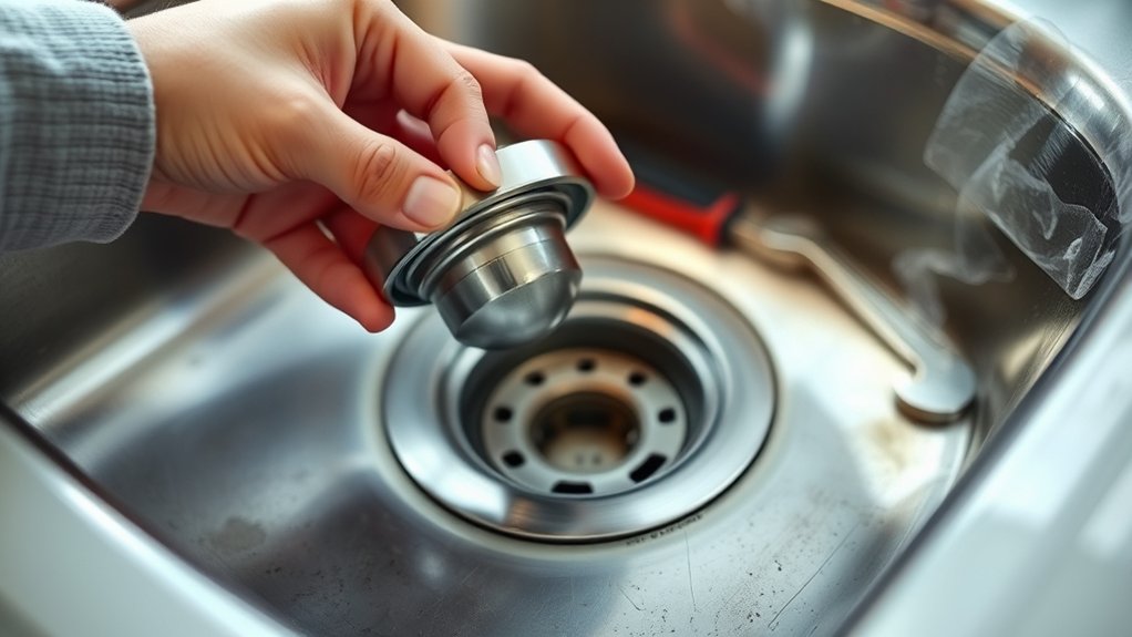 securely install sink strainer