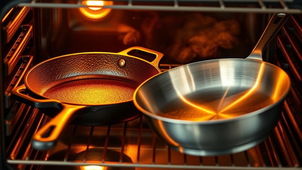 skillet materials heat response