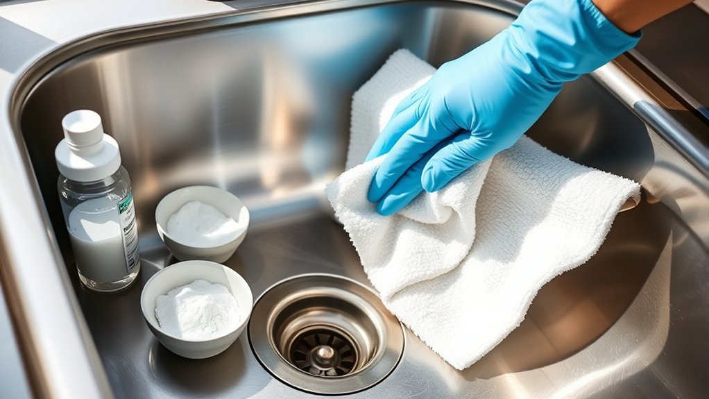 stainless steel sink cleaning
