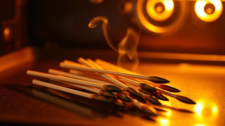 toothpicks ignite in oven