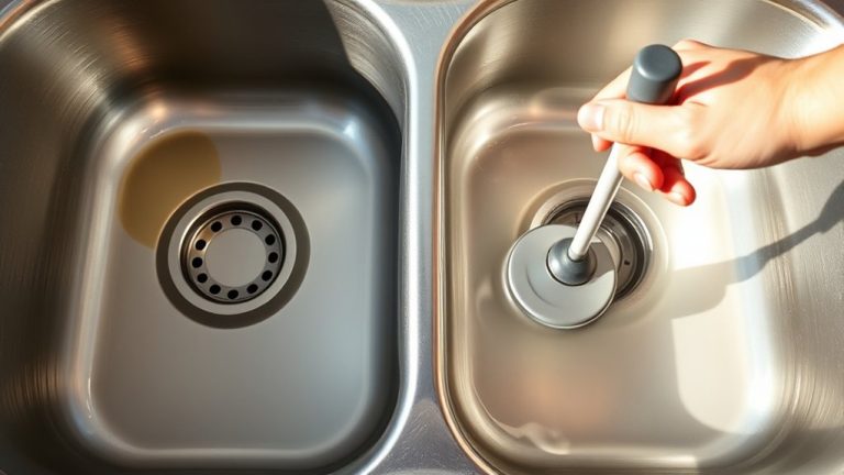 unclogging double sink drain