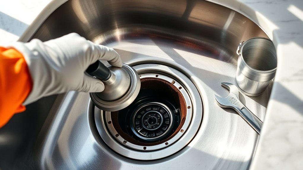unclogging kitchen sink steps