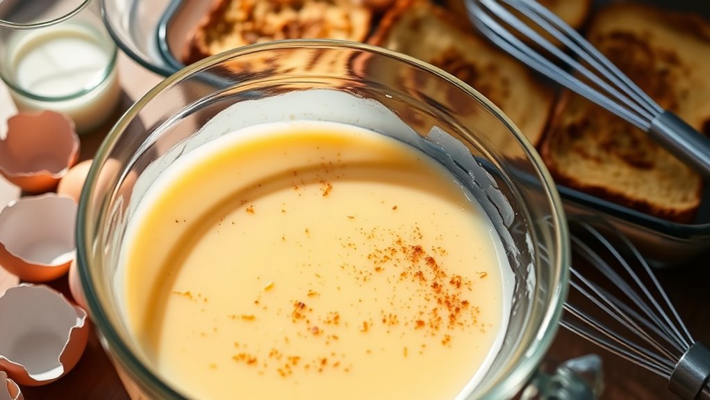 whisk eggs with milk